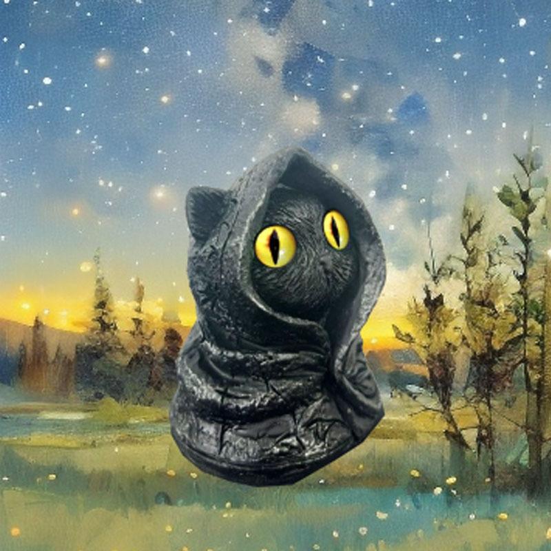 Хэллоуин Ведьма Черная Кошка Украшения Из Смолы Уличная Статуя Кошки Ведьмы Сад Волшебная Атмосфера Дизайн Украшения жёлтый