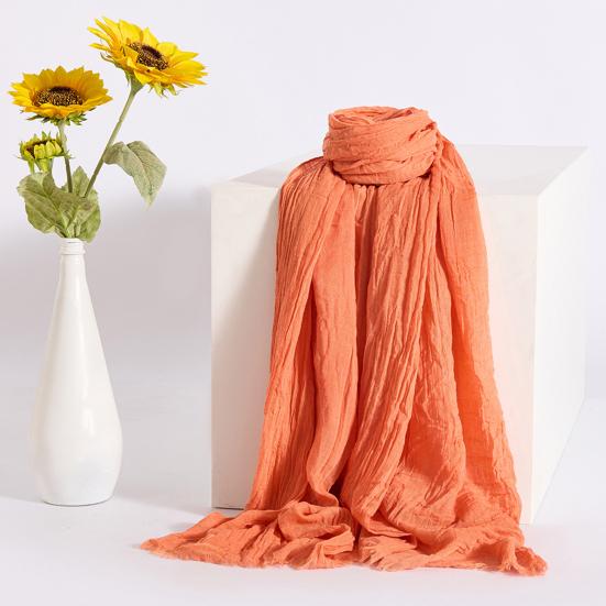 Women Scarf Shawl Solid Color Soft Fabric Scarf Thin Breathable Shawl Versatile Winter Outdoor Accessory