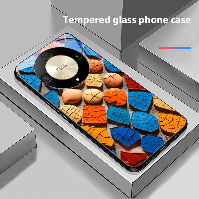 Geometric Form Structure For Honor 50 70 30 90 200 X5 X5b Plus X6 8 4G 9 X9c Smart 30 Max  Magic 4 5 Pro 7 Lite Glass Phone Case