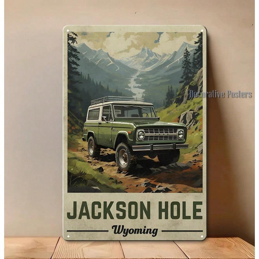 Ford Bronco Vintage Metal Poster Sign 20x30cm Rustic Garage Wall Art Man Cave Decor Tin Col