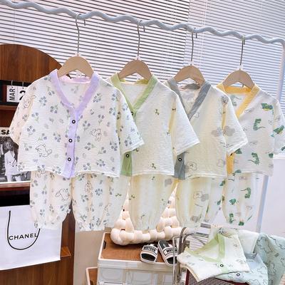 Summer Kids' Pajama Sets: Breathable Three-Quarter Sleeve for Boys & Girls
