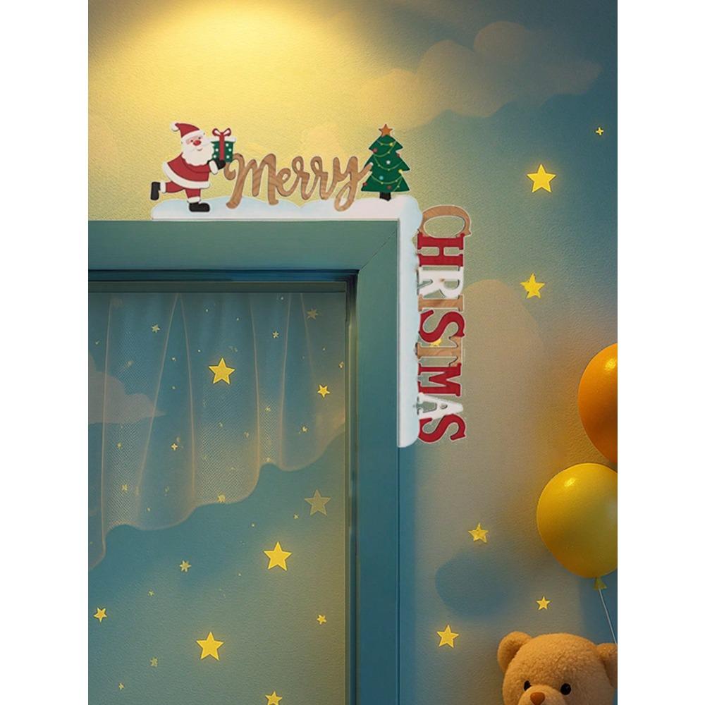1 pièce Décoration de Cadre de Porte de Noël en Métal, Ornement Festif Suspendu avec Pendentifs pour Fête à Domicile, Cadeau d'Art Mural Moderne pour Porte Table
