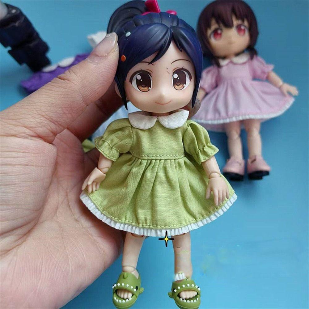 Fashion Dolls Outfits Dresses Puff Sleeve Doll Clothes Skirt  1/11 OB11 Dolls/1/12 BJD