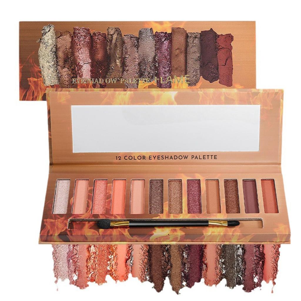 1 Piece, 12 Color Eyeshadow Palette - Natural Matte & Shimmer Finish, Long-Lasting Waterproof Pigments for Vibrant Eye Makeup