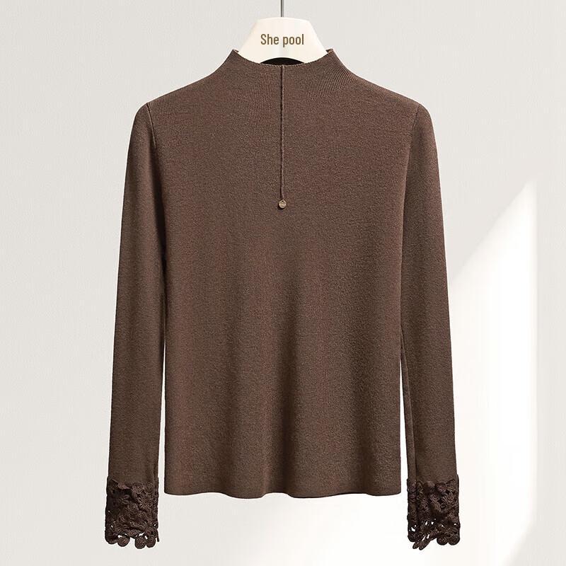 Women s Lace Patchwork Knit Base Layer Top One Size