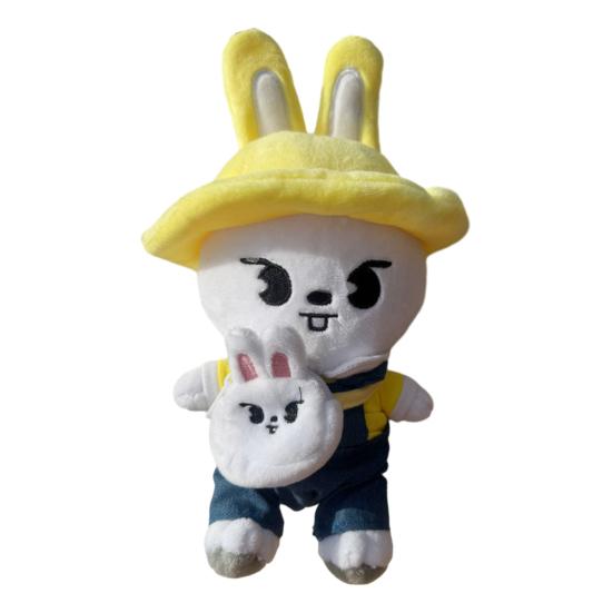 

Cartoon Animal Plush Toy with Removable Clothes Backpack Pig Fox Chick Wolf Bear Cat Rabbit Dog Plushie Stuffed Animal Doll Band Fans Gift Rabbit
