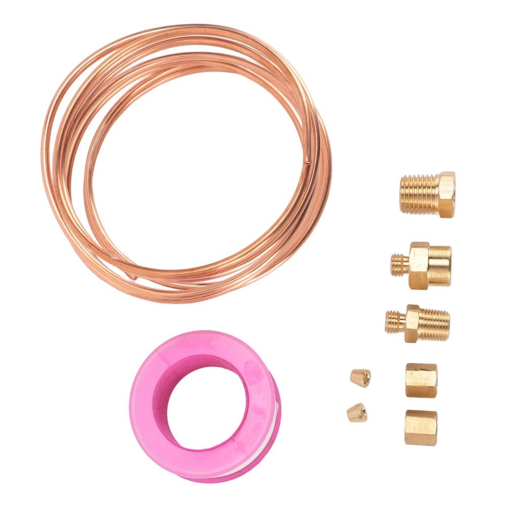 9Pcs Durable Metal Material Oil Pressure Gauge Tubing  Instrument Pipeline Installation