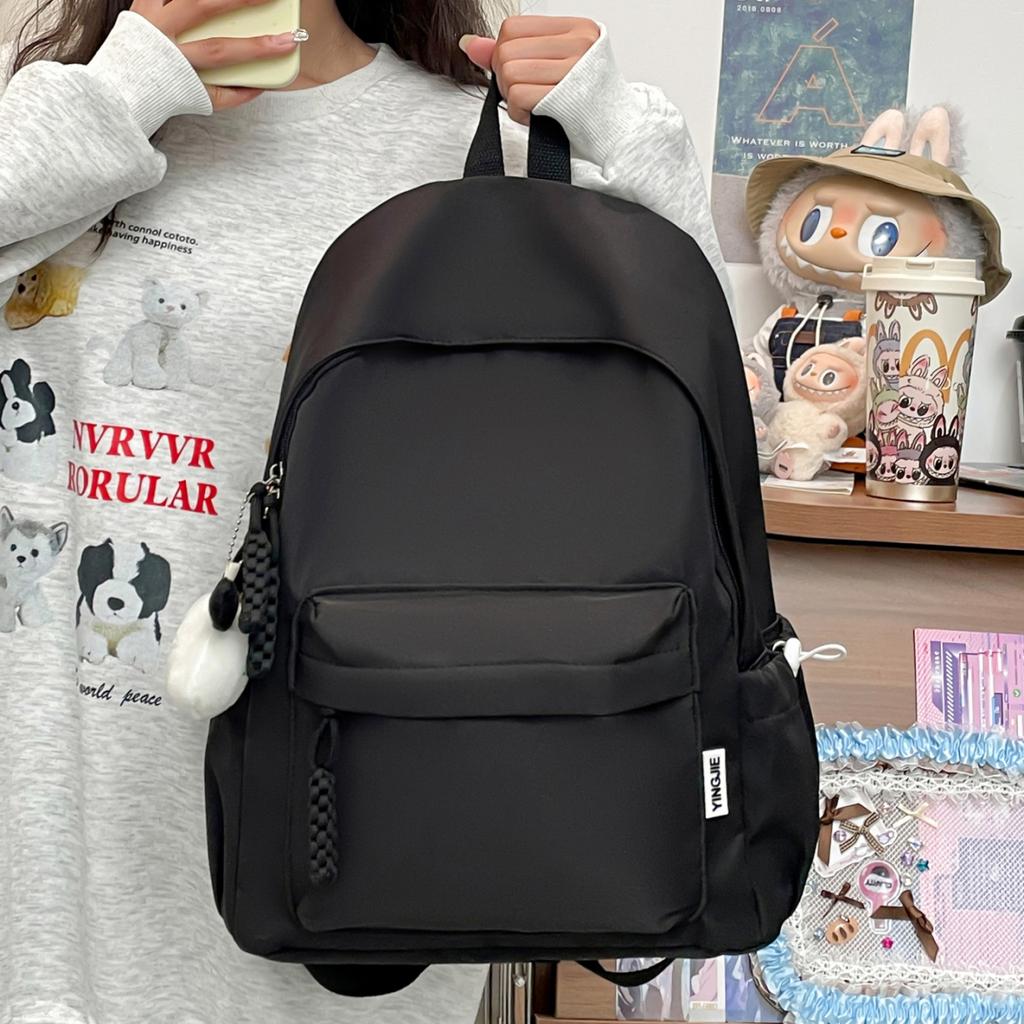 Ny vattentät nylon damryggsäck kvinnlig reseväska ryggsäckar skolväska för tonårsflickor enfärgad bokväska mochila bokväska