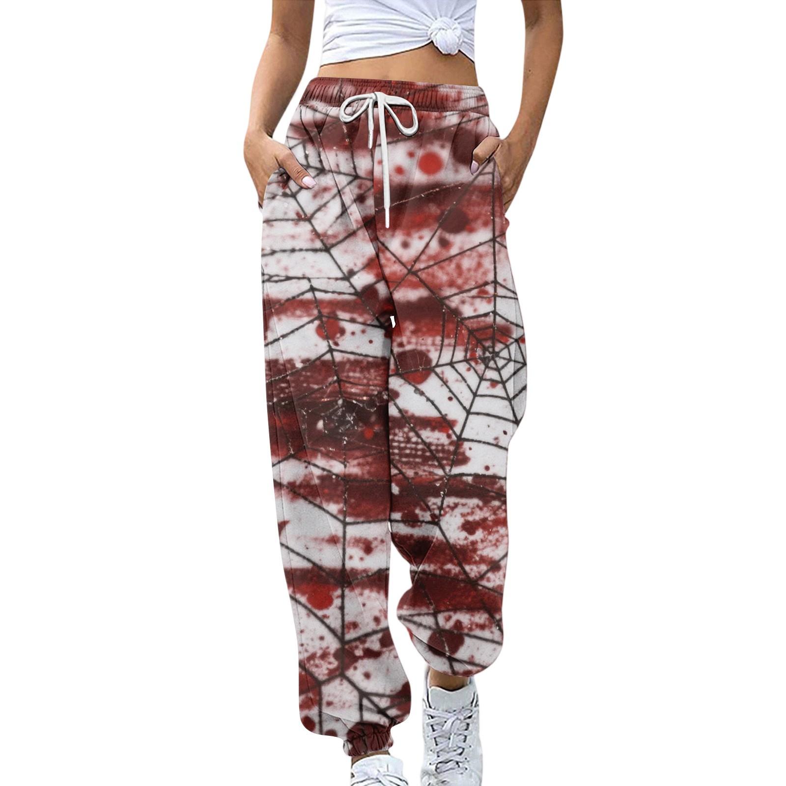 

Жіночі спортивні штани з кишенями Модні штани з принтом на Хелловін Штани з еластичною талією Повсякденні спортивні штани XXL