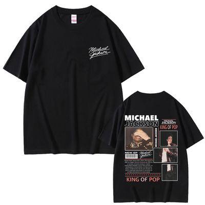 Classic Retro Michael Jackson King of Pop Tshirt Men Vintage Gothic Rock Tshirts Mens Hip Hop Punk Oversized T Shirts