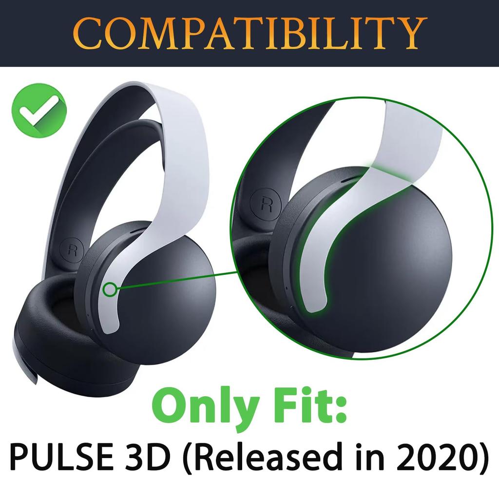 SOULWIT Kühlendes Gel Ohrpolster, Ohrpolster, Ersatzpolster für Sony PULSE 3D PlayStation 5 (PS5) Kabelloses Headset, Kühlend, Schaumstoff mit hoher Dichte, Schwarz