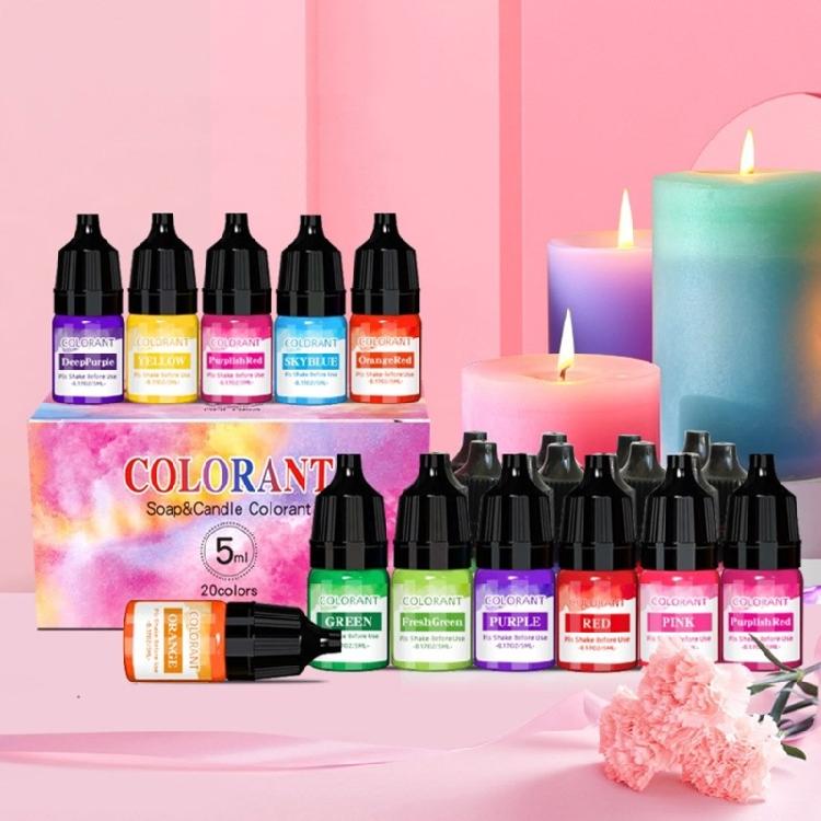 Kerzenfarbe für die Kerzenherstellung Hochkonzentrierte Flüssige Kerzenfarbessenzen Handgefertigte Bastelartikel Harzpigment 5ml/Flasche