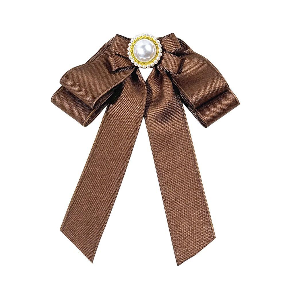 Faux Pearl Women Necktie Preppy Style Ladies Neck Wear Fashion Bowknot Neckties  Business