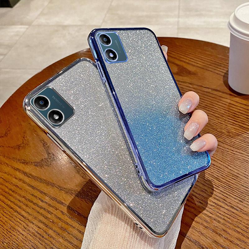 For Motorola Moto E13 E14 Shockproof Luxury Bling Glitter Phone Case For Motorola Moto E13 Electroplate Sequins Soft Cover E14
