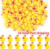 100/50Pc Mini Christmas Resin Ducks Tiny Miniature Ducks With Xmas Hat Figures For Craft Home Prank Game Dollhouse Party Decor