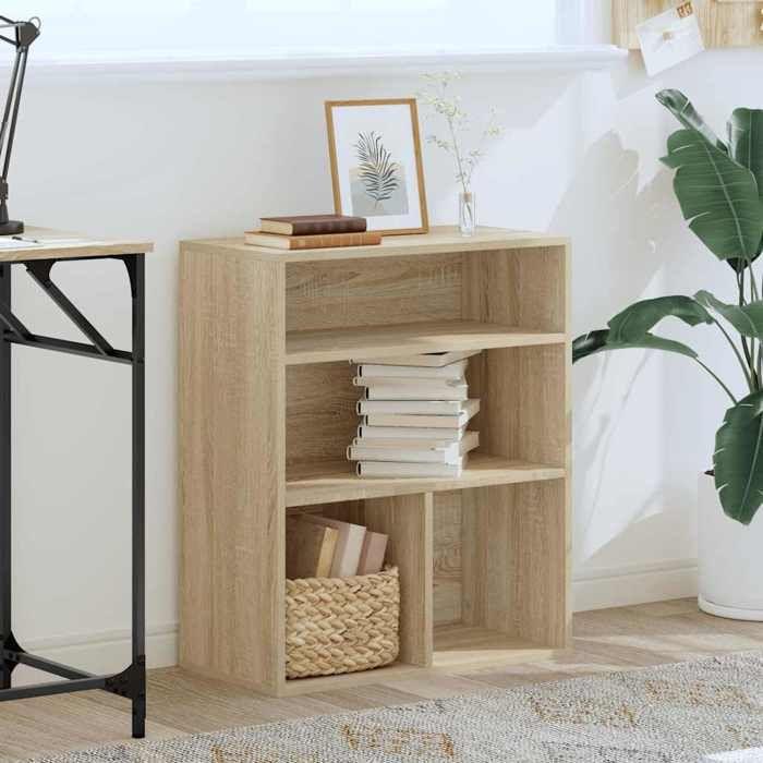 VidaXL Bibliothèque chêne sonoma 60x30x71,5 cm bois d'ingénierie, armoire de rangement, étagère de rangement, unité de 860312
