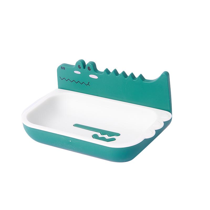 

Настенная маленькая мыльница-крокодил без отверстий для слива, антибактериальная, для ванной комнаты зелёный