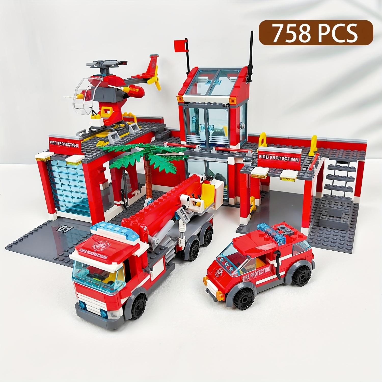 Städtischer Bereich Hochwertige Feuerstelle Einrichtung Hochwertiges Gebäude Hochwertige Bausteine Sammlungsset Hochwertig Mit Hochwertigem Hubschrauber no box red