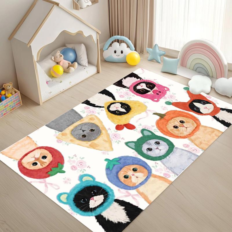 

Cute Cat Carpet Mat Rug Home Decoration Children Room Floor Rug Cartoon Cat Pattern Play Area Rug Carpets for Living Room 40x60cm