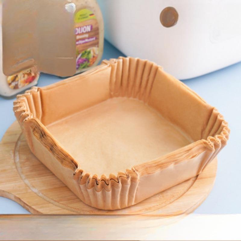 Air Fryer Oil-proof Paper Tray Round Oil-absorbing Paper Baking Paper Pad Square Paper Tray Oven