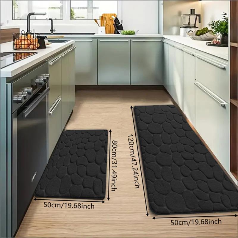 1PC Pebble Embossed Pattern Strip Bathroom Living Room Kitchen Mat Carpet, Soft Non-slip Quick-dry Bathroom Mat, Family Bathroom