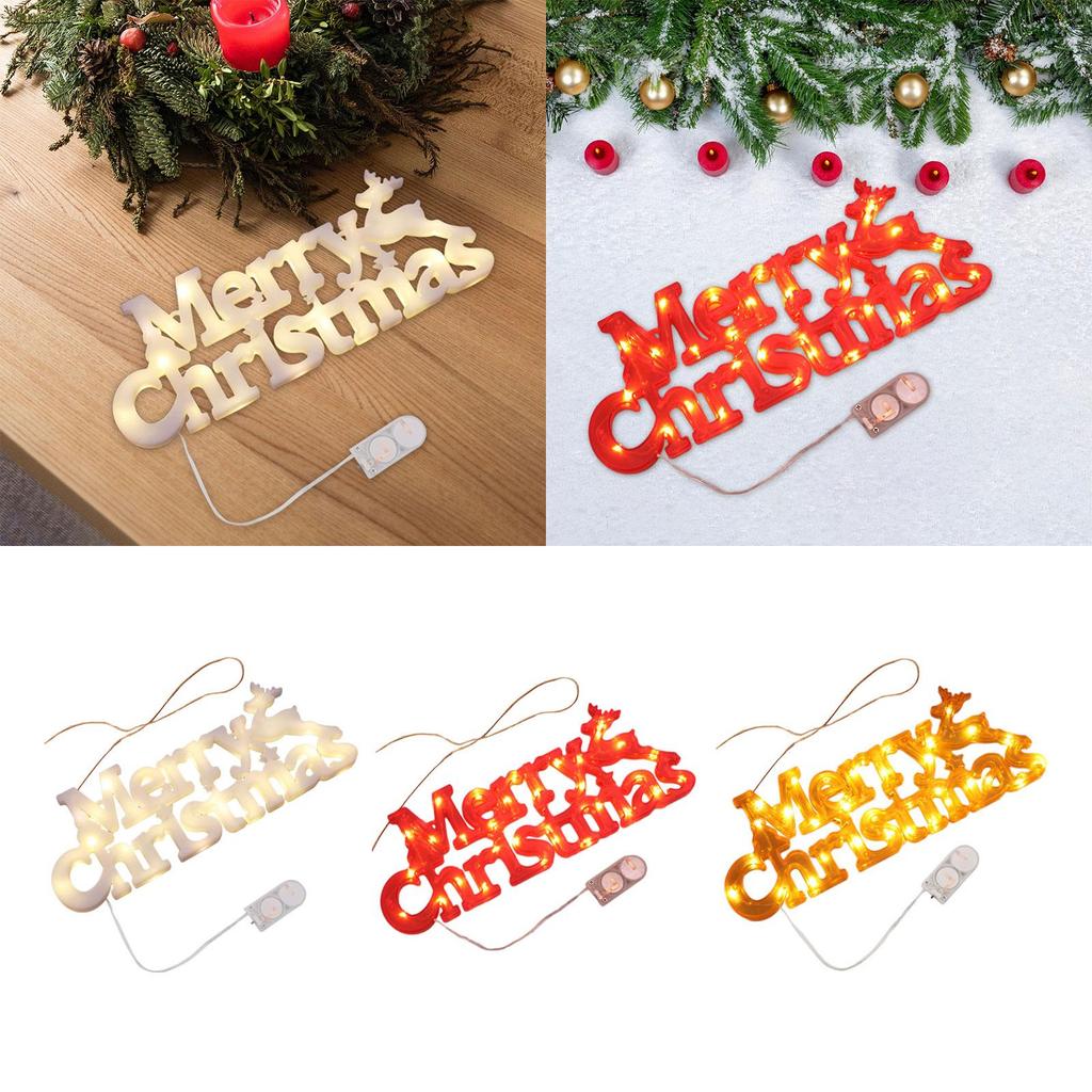 Christmas Lighted Plaque Decor Ornament Merry Christmas Neon Sign for Christmas Party Indoor Porch Holiday Favor Supplies