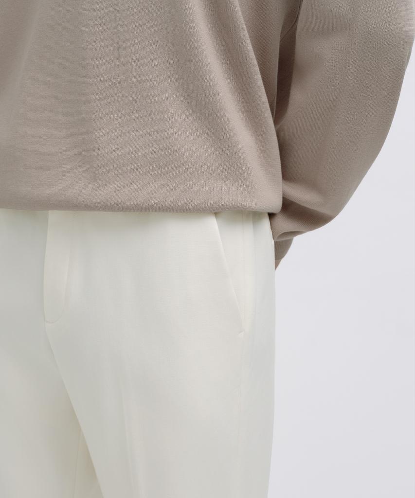 Musinsa Standard Semi-Wide Hidden Elastic Waist Slacks [Cream]