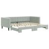VidaXL Daybed with Trundle Bed Light Grey 90x200 Cm Velvet 3196691