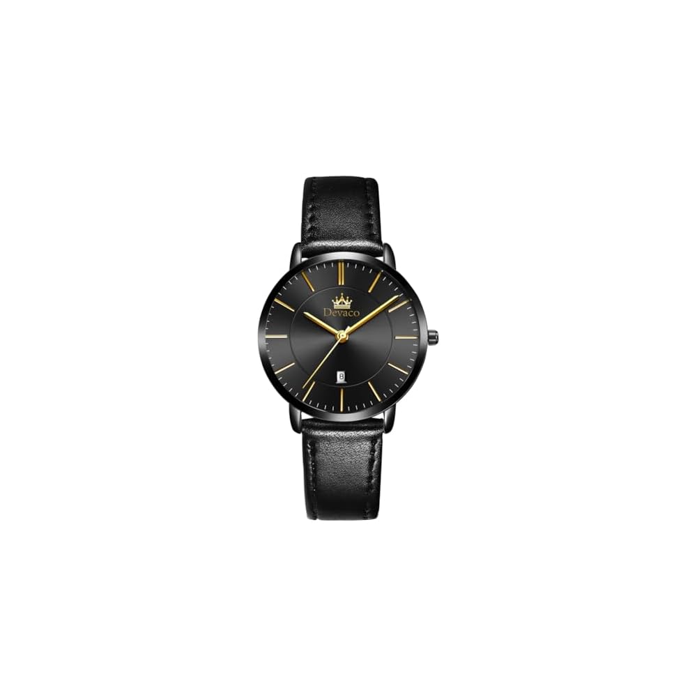 Trbrand Women s Analog Watch Blue Waterproof Ultra-Thin Leather Band Simple Dial Fashion Timepiece for Ladies
