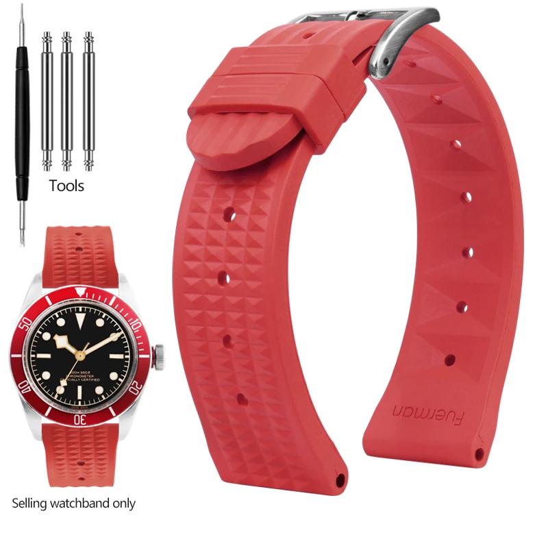 

For Seiko Prospex Skx007 SRP307 313 SKX779 SKX781 Water Ghost 20mm 22mm Diver Rubber Watch Strap Men Waffle Silicone Watchband 20mm