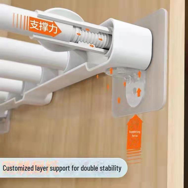 Transparent Adhesive Wardrobe Partition Bracket - Strong Load-bearing, Traceless Support