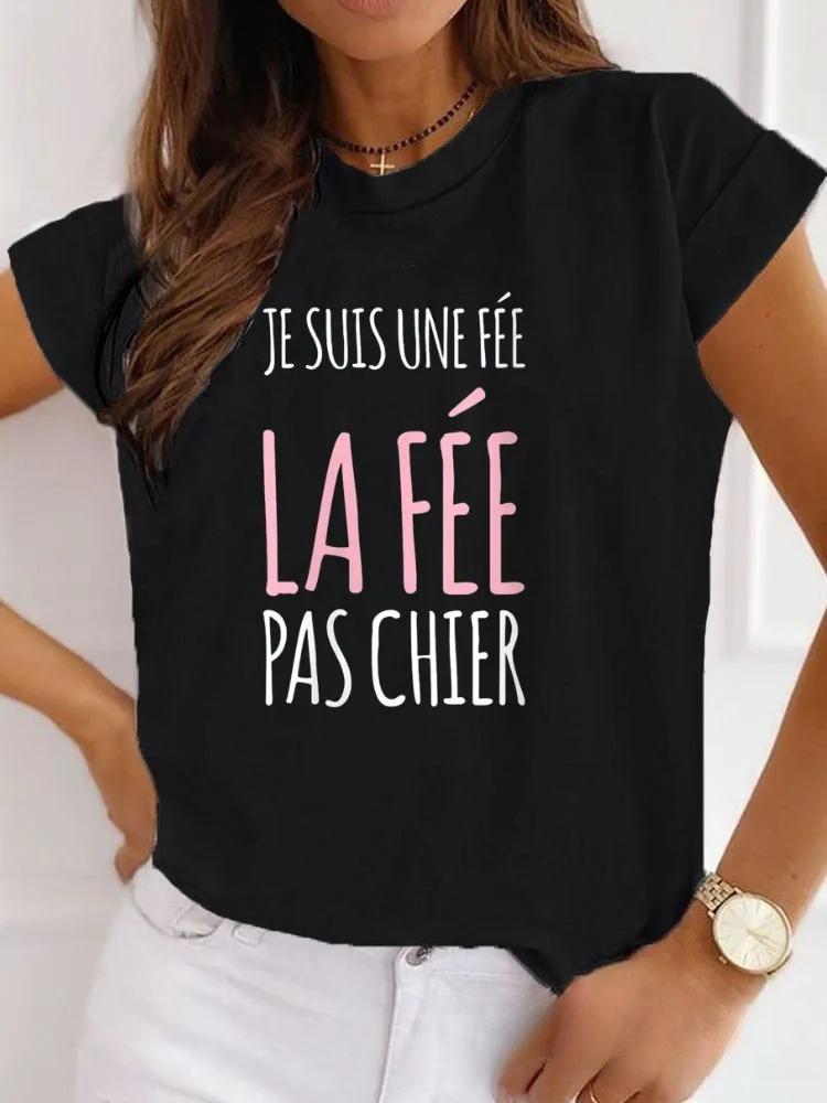 France Funny Letter Unisexche Courte Humour Je Suis Une Fe Graphic Tshirt Girl Y2k Harajuku Black Pink Red New Tee Tops