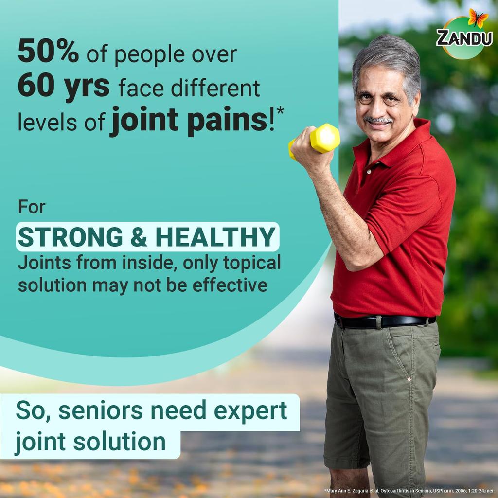 Zandu Seniorz Complete Joint Expert Tablets 60 Pack OF 1 Ayurvedic Natural Supplement for Strong Healthy Joints