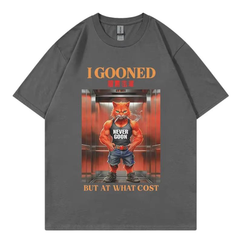 I Gooned But At What Cost Funny T-shirt Japanese Goon Meme Graphic T Shirts Men's Women's Casual Fashion Short Sleeve T-shirts