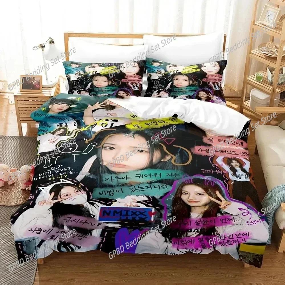 3D Print Kpop Nmixx Comfortable Duvet Quilt Cover Pillowcase Bedding Set Children Bedroom Decoration Home Textile