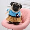 Polyester Funny Samurai Upright Pet Costume Halloween Party Cosplay Clothes Dress Up for Dog