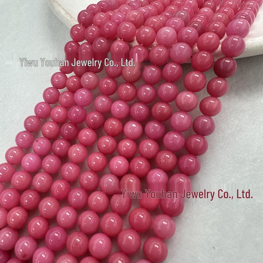 Natural White Stone Enhanced 6-10mm Round Beads String for Three-Color Alxa Bracelet Necklace Accessories