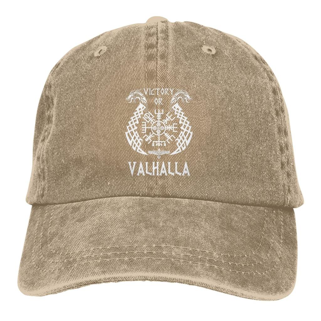 Victory Or Valhalla Baseball Cap Vintage Baseball Hats Unisex Outdoor Adjustable Dad Hats Cap