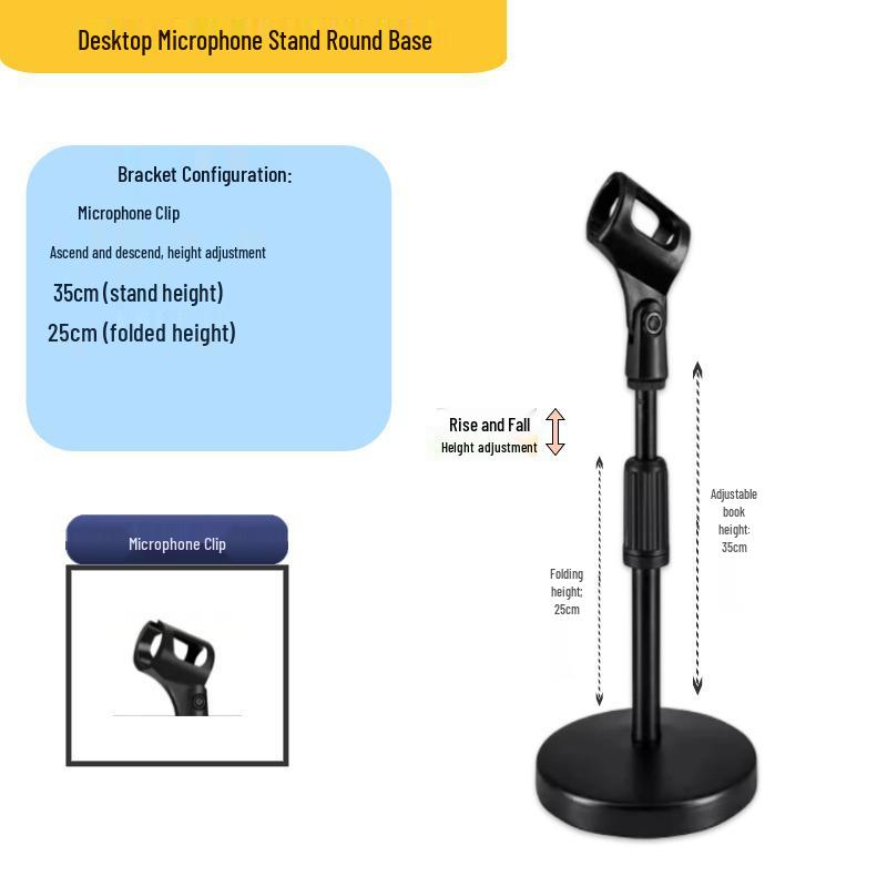 Desktop Streaming Microphone Stand with Fill Light, Boom Arm, and Phone Holder