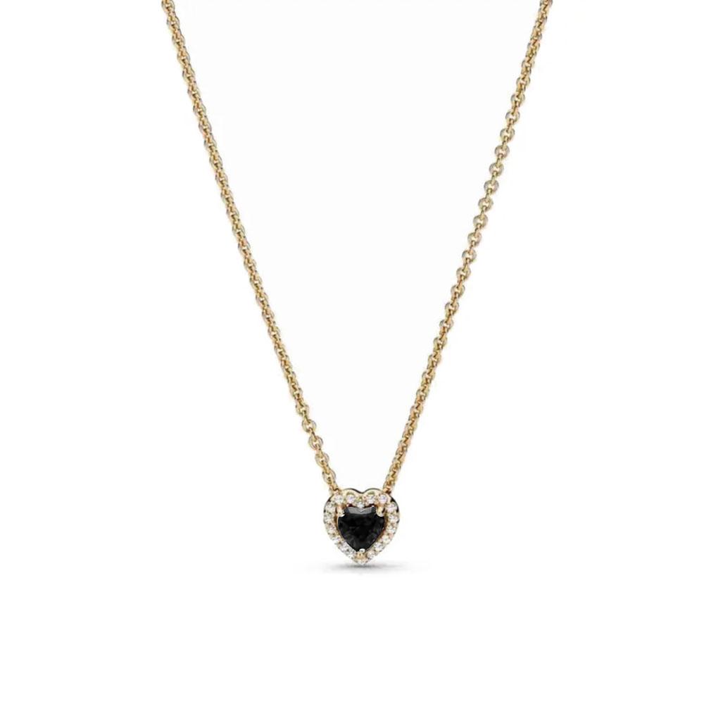 NEW 925 Silver Deep Feeling Peach Heart Necklace Pink And White Shining Square Pendant Necklace