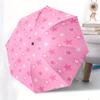 Automatic Folding Umbrella Pink and White Stars. Portable Collapsible Design, Casual Outdoor Accessory, Christmas Birthday Fes