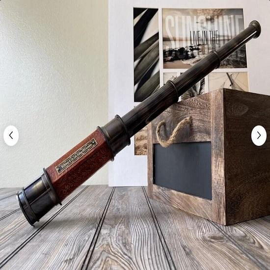 

Морской морской телескоп Подарок Spyglass Кожаный Телескоп Темно-синий Подарок