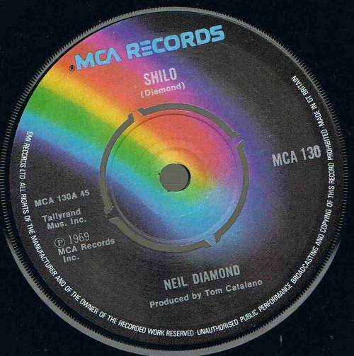 

7inch Record NEIL DIAMOND - Shilo MCA130 MCA Records 1974 UK Rock Used