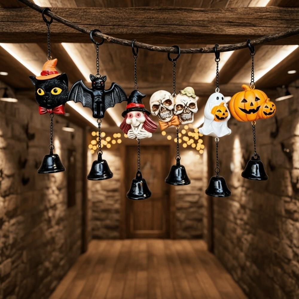 Weather Resistant Halloween Wind Chime Durable Resin Pumpkin Ghost Pendant Collectors