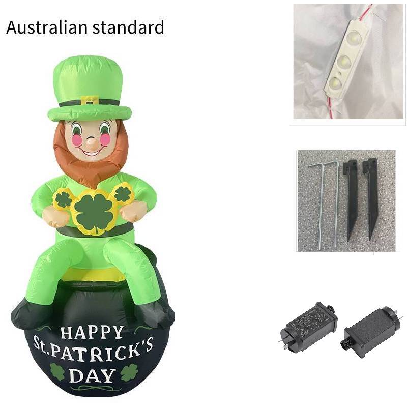 Black Stpatricks Day Cylinder Old Man Luminescent Gas Model Irish Party Beer