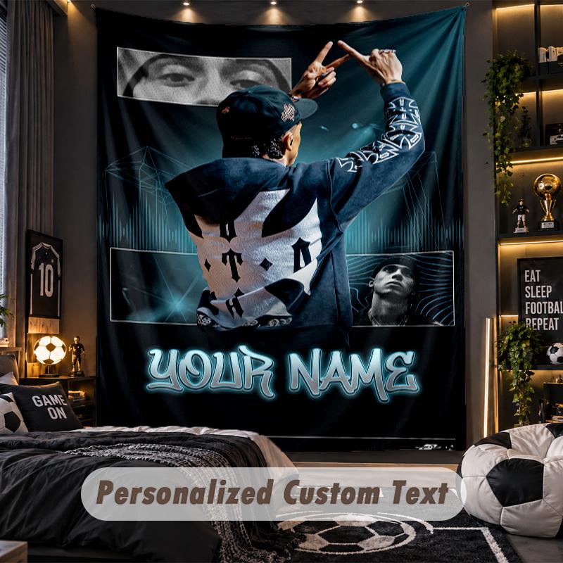 Personalized Wall Tapestry,Central Cee Custom Printed Name, Fabric Wall Art For Indoor Room Backdrop