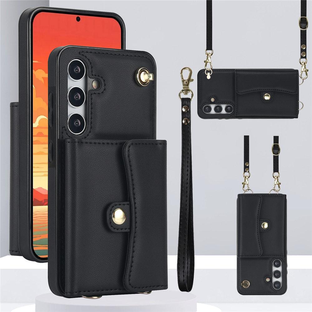 Crossbody Wallet Leather Case For Samsung Galaxy A15 A54 A14 A13 A51 A52 A53 A12 A73 A71 A50 A70 A20 Lanyard Credit Card Cover