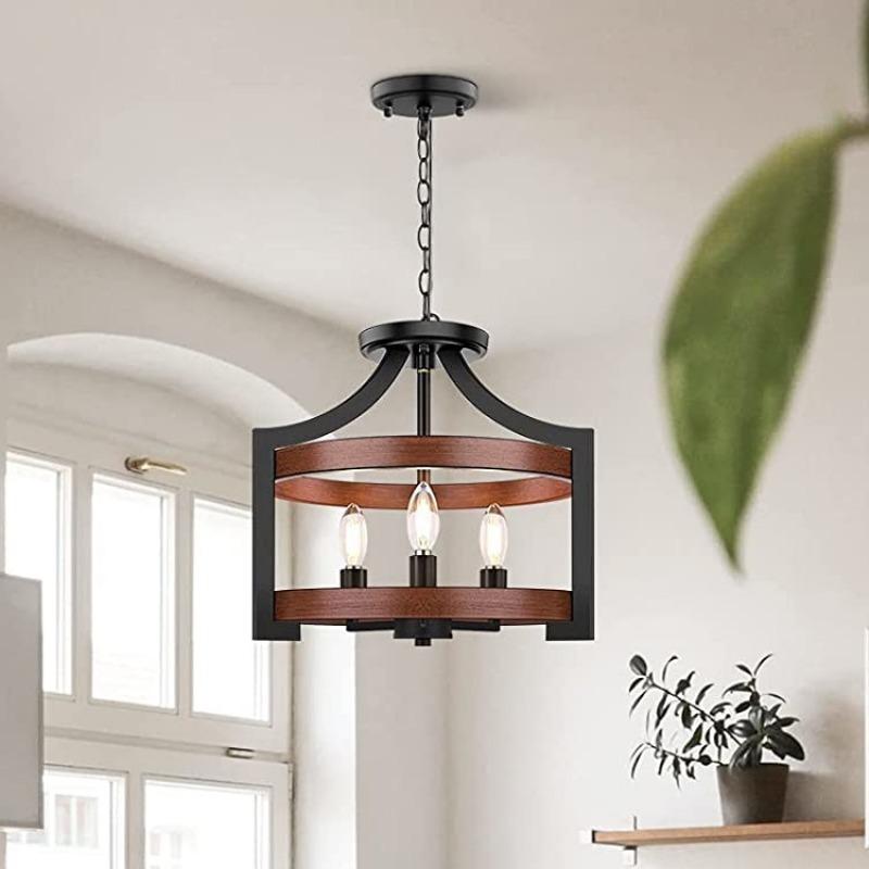 

Полувстраиваемый потолочный светильник в стиле ретро, черный, на присоске, подвесной светильник двойного назначения для фойе кухни ресторана chandelier