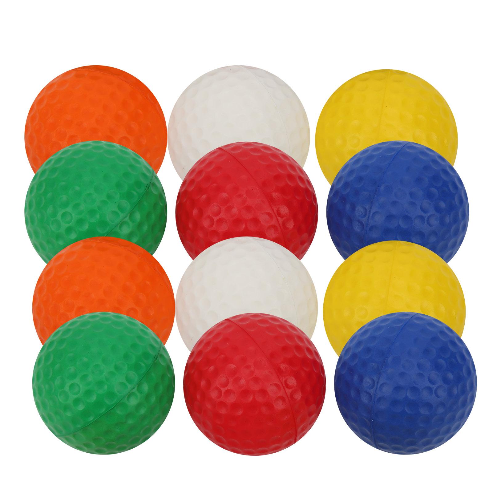 

12Pcs Golf PU Ball Sponge Foaming Ball Supply White Red Orange Yellow Green Blue