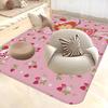 S-Strawberry-Pink Girl Floor Mat Non-Slip Laundry Room Mat Laundry Decor Balcony Child Living Room Bedside Mats